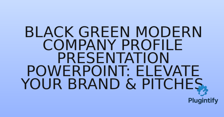 Read more about the article Black Green Modern Company Profile Presentation PowerPoint: Elevate Your Brand & Pitches
