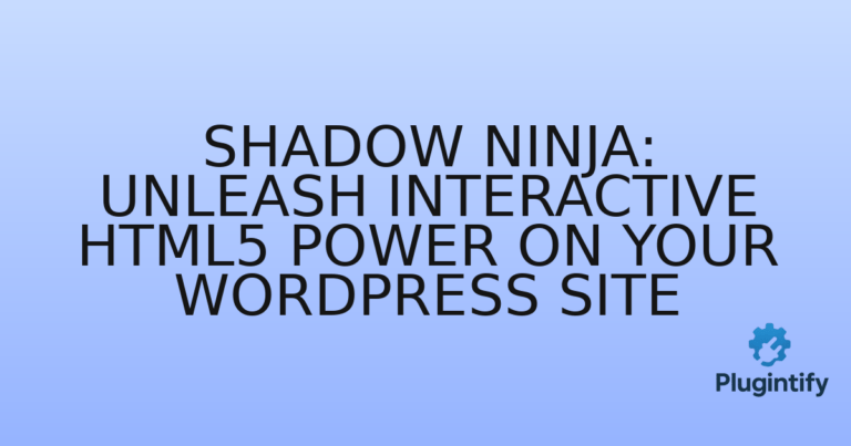 Read more about the article Shadow Ninja: Unleash Interactive HTML5 Power on Your WordPress Site