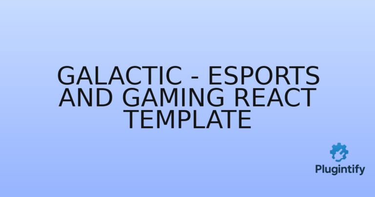 Read more about the article Galactic – eSports and Gaming React Template
