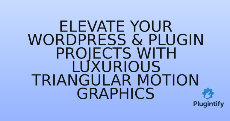 Read more about the article Elevate Your WordPress & Plugin Projects with Luxurious Triangular Motion Graphics