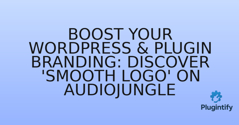 Read more about the article Boost Your WordPress & Plugin Branding: Discover ‘Smooth Logo’ on Audiojungle