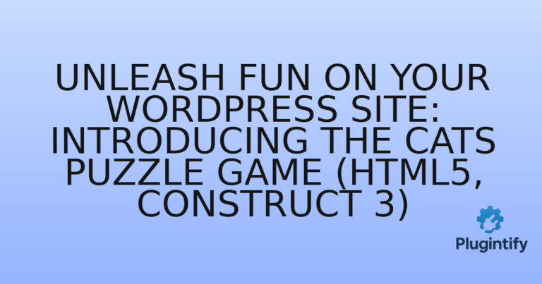Read more about the article Unleash Fun on Your WordPress Site: Introducing the Cats Puzzle Game (HTML5, Construct 3)