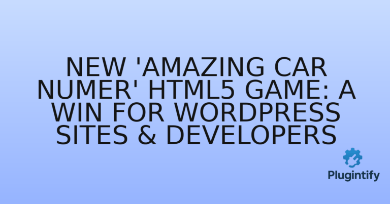 Read more about the article New ‘Amazing Car Numer’ HTML5 Game: A Win for WordPress Sites & Developers