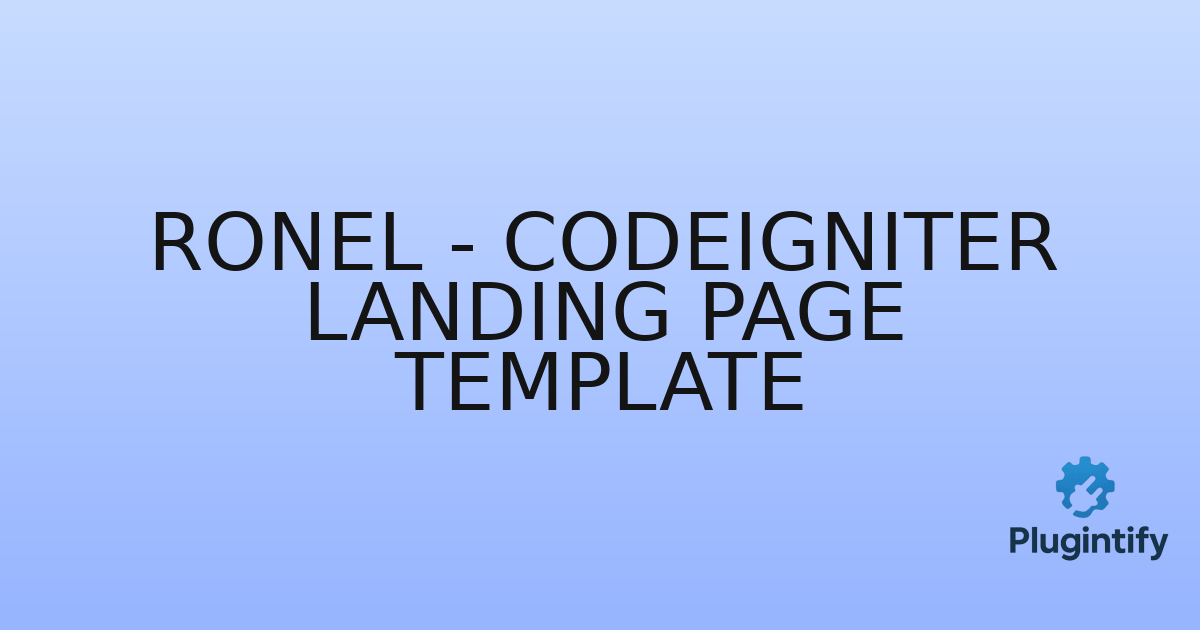 You are currently viewing Ronel – CodeIgniter Landing Page Template