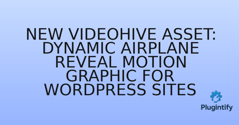 Read more about the article New Videohive Asset: Dynamic Airplane Reveal Motion Graphic for WordPress Sites