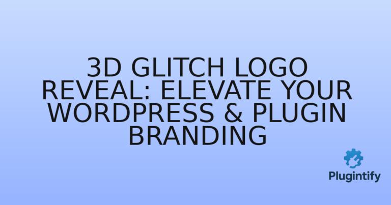 Read more about the article 3D Glitch Logo Reveal: Elevate Your WordPress & Plugin Branding