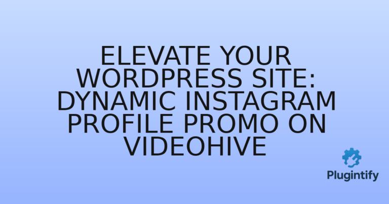 Read more about the article Elevate Your WordPress Site: Dynamic Instagram Profile Promo on VideoHive