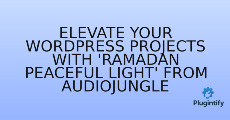 Read more about the article Elevate Your WordPress Projects with ‘Ramadan Peaceful Light’ from Audiojungle