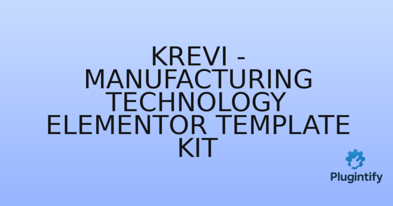 Read more about the article Krevi – Manufacturing Technology Elementor Template Kit