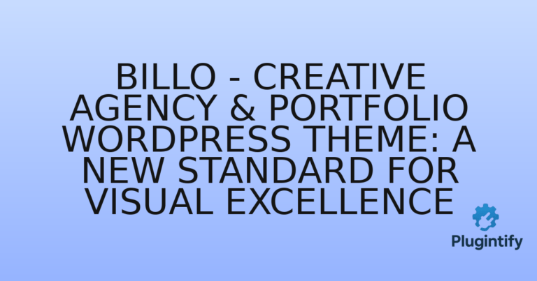 Read more about the article Billo – Creative Agency & Portfolio WordPress Theme: A New Standard for Visual Excellence