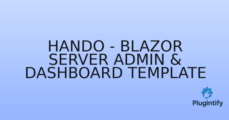 Read more about the article Hando – Blazor Server Admin & Dashboard Template