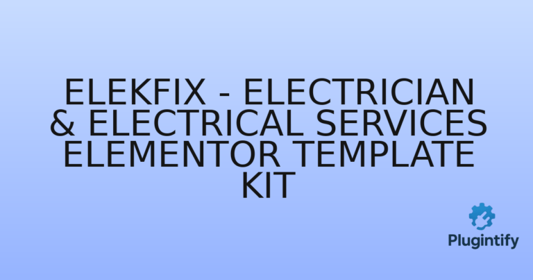 Read more about the article Elekfix – Electrician & Electrical Services Elementor Template Kit