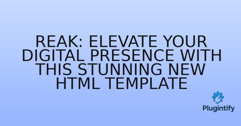 Read more about the article Reak: Elevate Your Digital Presence with This Stunning New HTML Template