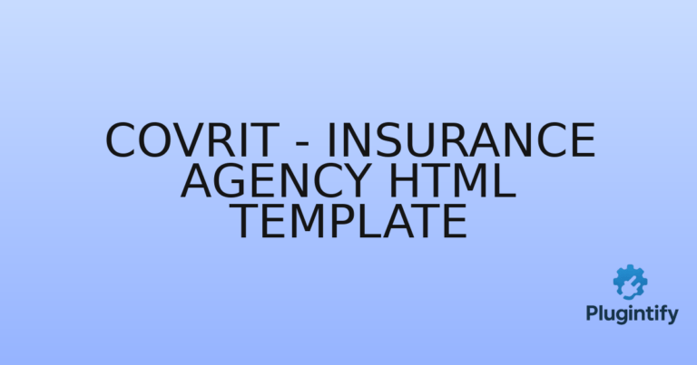 Read more about the article Covrit – Insurance Agency HTML Template