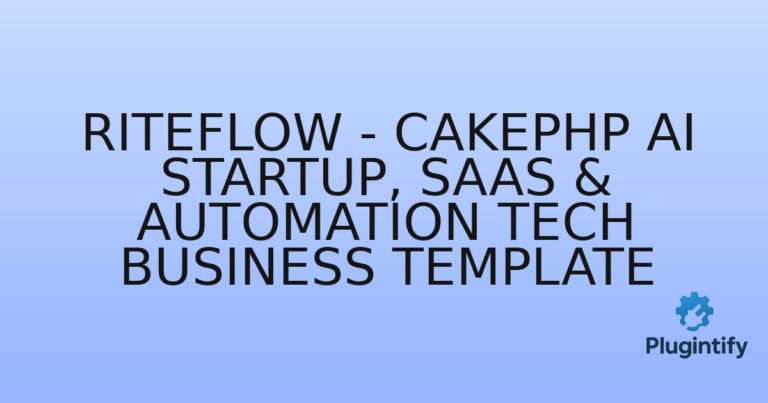 Read more about the article RiteFlow – CakePHP AI Startup, SaaS & Automation Tech Business Template