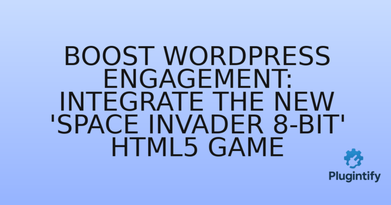 Read more about the article Boost WordPress Engagement: Integrate the New ‘Space Invader 8-Bit’ HTML5 Game