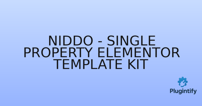 Read more about the article Niddo – Single Property Elementor Template Kit