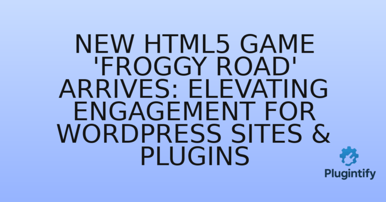 Read more about the article New HTML5 Game ‘Froggy Road’ Arrives: Elevating Engagement for WordPress Sites & Plugins
