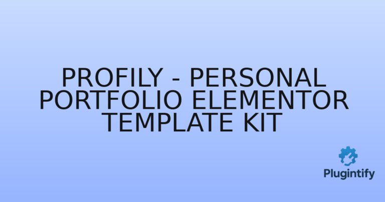 Read more about the article Profily – Personal Portfolio Elementor Template Kit