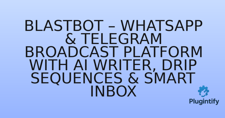 Read more about the article BlastBot – WhatsApp & Telegram Broadcast Platform with AI Writer, Drip Sequences & Smart Inbox