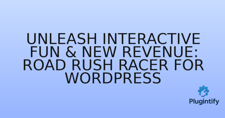 Read more about the article Unleash Interactive Fun & New Revenue: Road Rush Racer for WordPress