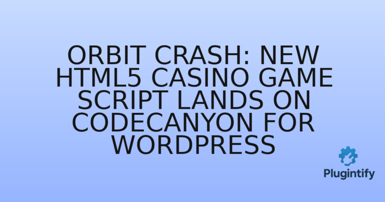Read more about the article Orbit Crash: New HTML5 Casino Game Script Lands on Codecanyon for WordPress