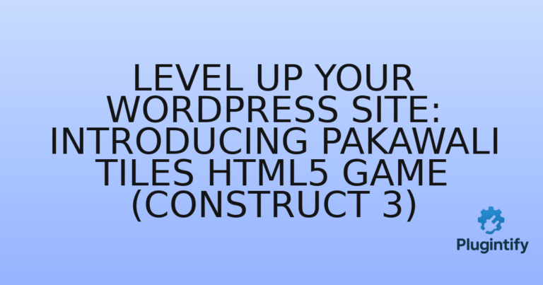 Read more about the article Level Up Your WordPress Site: Introducing Pakawali Tiles HTML5 Game (Construct 3)