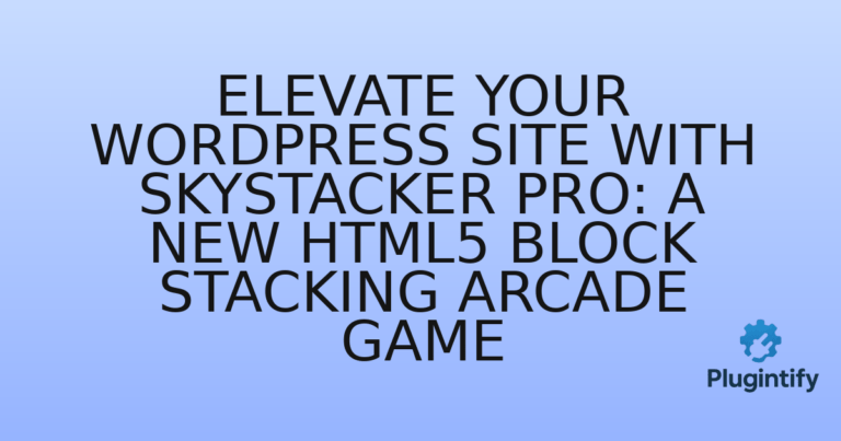 Read more about the article Elevate Your WordPress Site with SkyStacker Pro: A New HTML5 Block Stacking Arcade Game