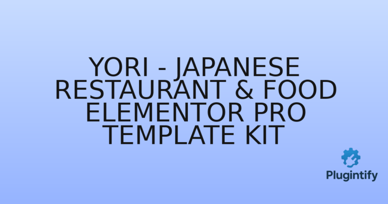 Read more about the article Yori – Japanese Restaurant & Food Elementor Pro Template Kit