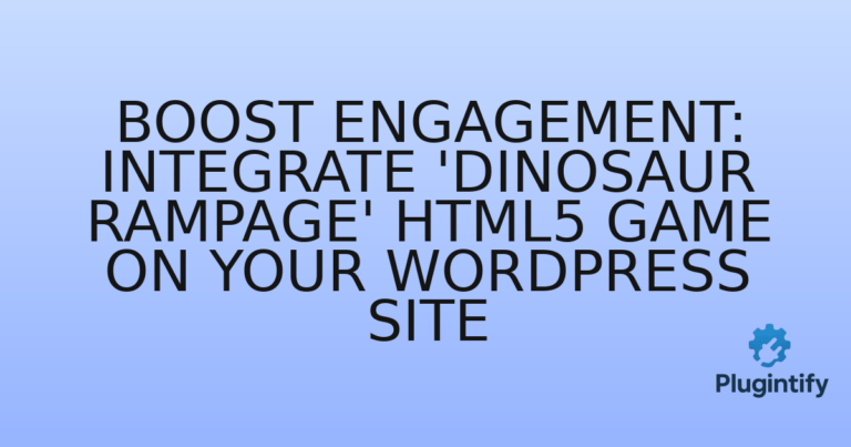 Read more about the article Boost Engagement: Integrate ‘Dinosaur Rampage’ HTML5 Game on Your WordPress Site