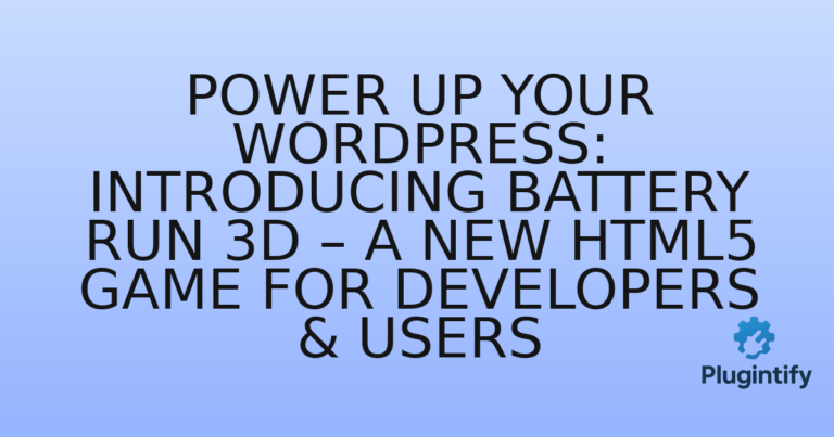 Read more about the article Power Up Your WordPress: Introducing Battery Run 3D – A New HTML5 Game for Developers & Users
