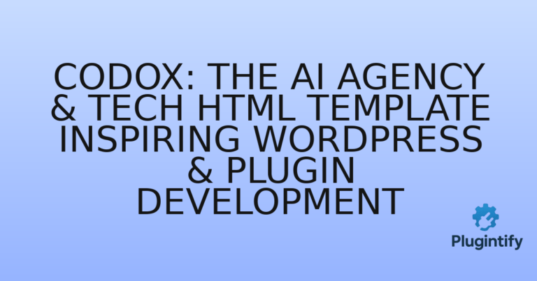 Read more about the article Codox: The AI Agency & Tech HTML Template Inspiring WordPress & Plugin Development