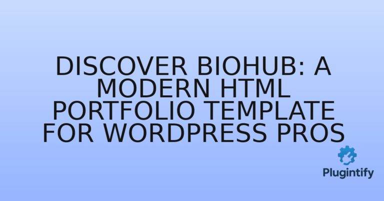 Read more about the article Discover BioHub: A Modern HTML Portfolio Template for WordPress Pros