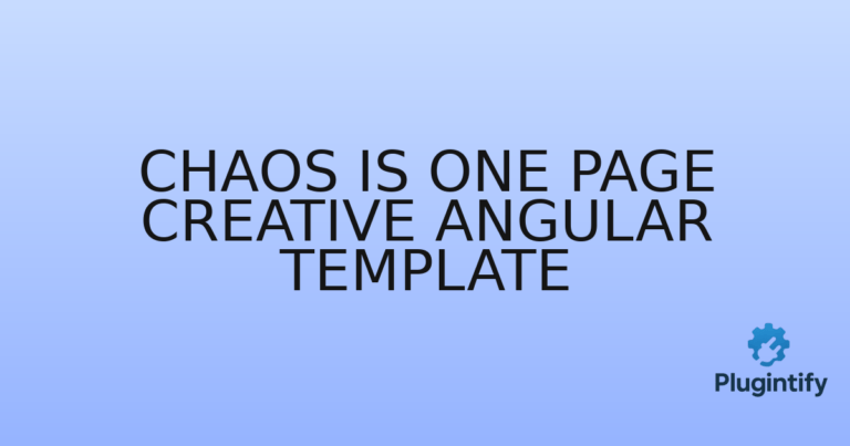Read more about the article Chaos is One Page Creative Angular Template