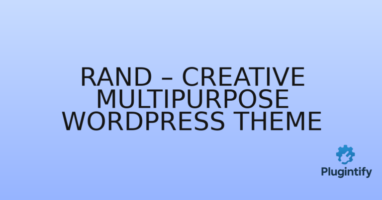 Read more about the article Rand – Creative Multipurpose WordPress Theme