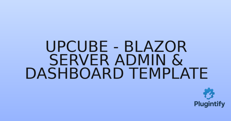 Read more about the article Upcube – Blazor Server Admin & Dashboard Template