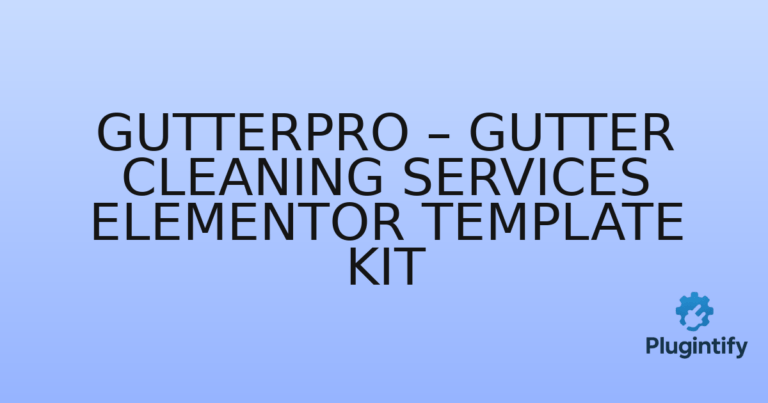 Read more about the article Gutterpro – Gutter Cleaning Services Elementor Template Kit