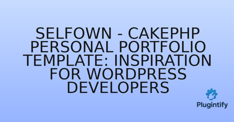Read more about the article Selfown – CakePHP Personal Portfolio Template: Inspiration for WordPress Developers
