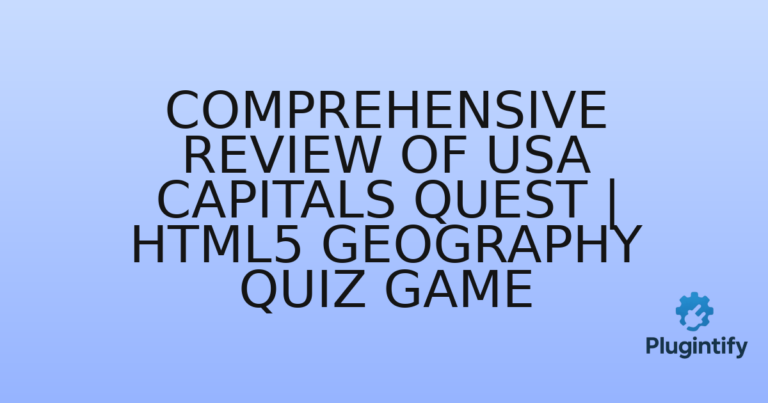 Read more about the article Comprehensive Review of USA Capitals Quest | HTML5 Geography Quiz Game