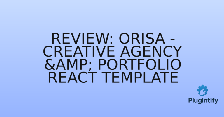 Read more about the article Review: Orisa – Creative Agency & Portfolio React Template