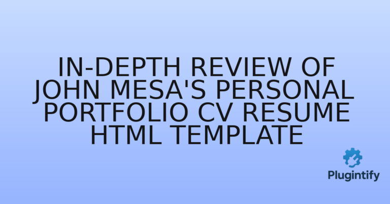 Read more about the article In-Depth Review of John Mesa’s Personal Portfolio CV Resume HTML Template