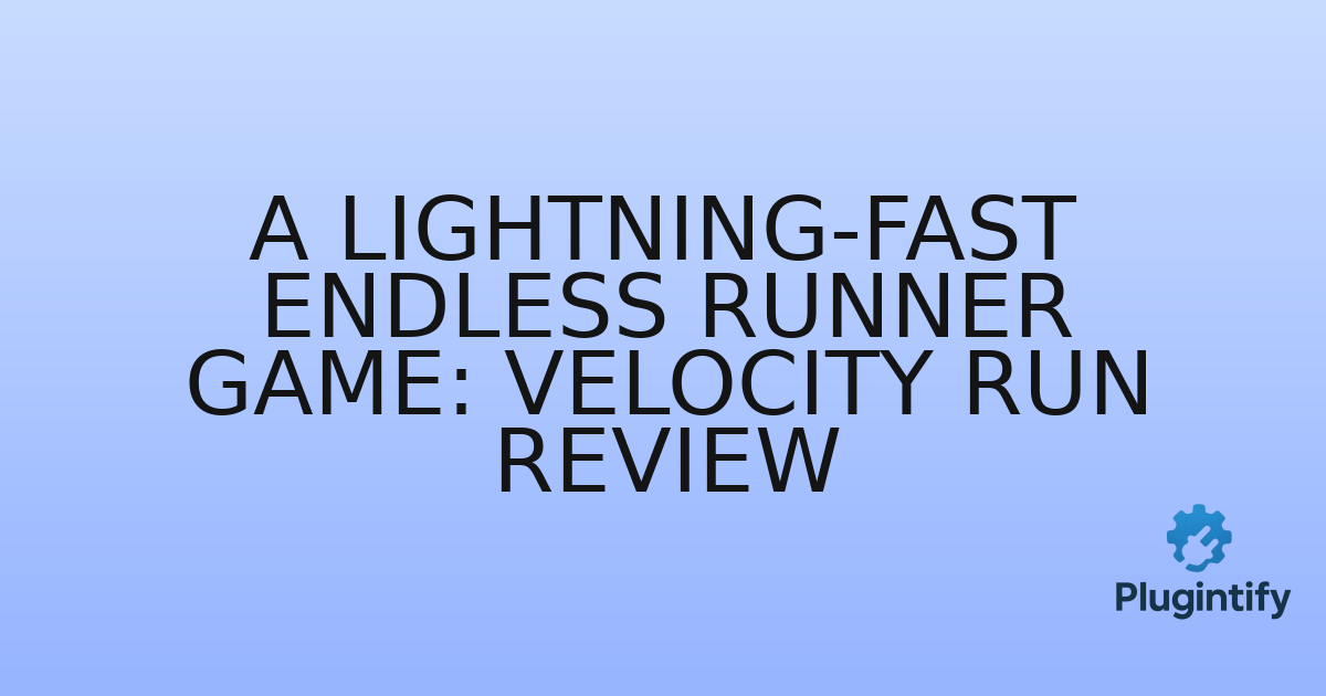 You are currently viewing A Lightning-Fast Endless Runner Game: Velocity Run Review