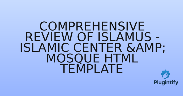 Read more about the article Comprehensive Review of Islamus – Islamic Center & Mosque HTML Template