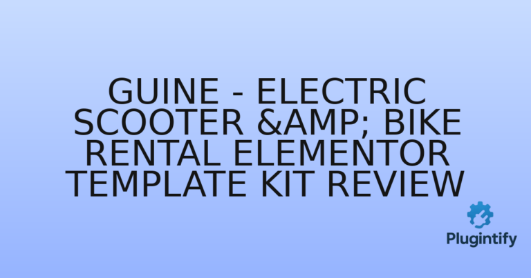 Read more about the article Guine – Electric Scooter & Bike Rental Elementor Template Kit Review