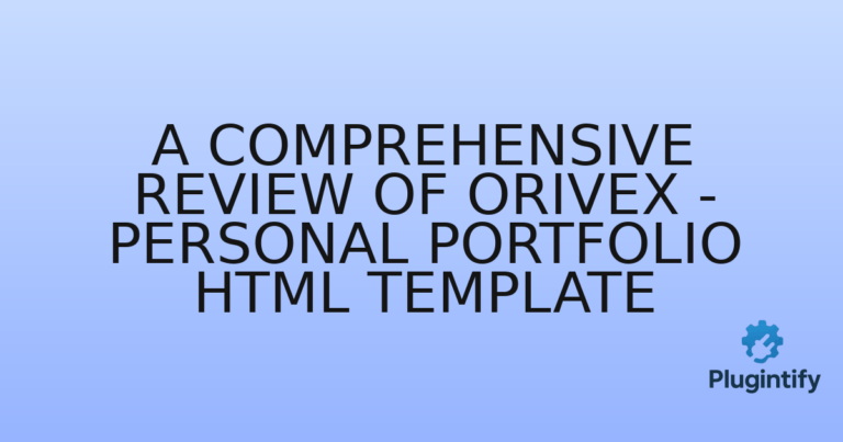 Read more about the article A Comprehensive Review of Orivex – Personal Portfolio HTML Template