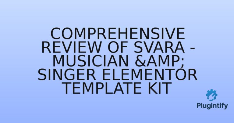 Read more about the article Comprehensive Review of Svara – Musician & Singer Elementor Template Kit