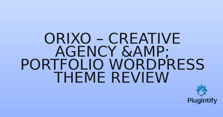 Read more about the article Orixo – Creative Agency & Portfolio WordPress Theme Review