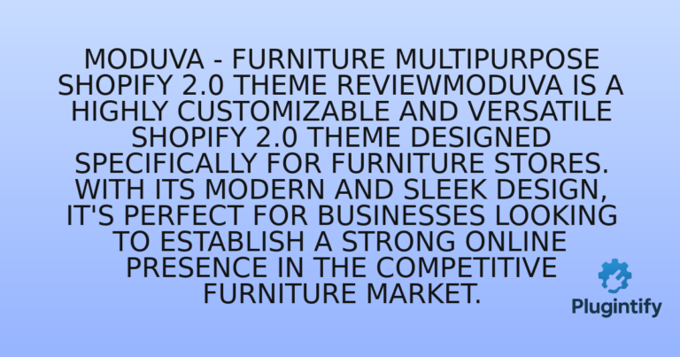 Read more about the article Moduva – Furniture Multipurpose Shopify 2.0 Theme