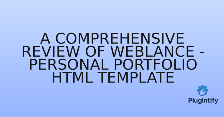 Read more about the article A Comprehensive Review of Weblance – Personal Portfolio HTML Template