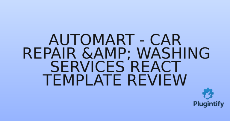 Read more about the article Automart – Car Repair & Washing Services React Template Review